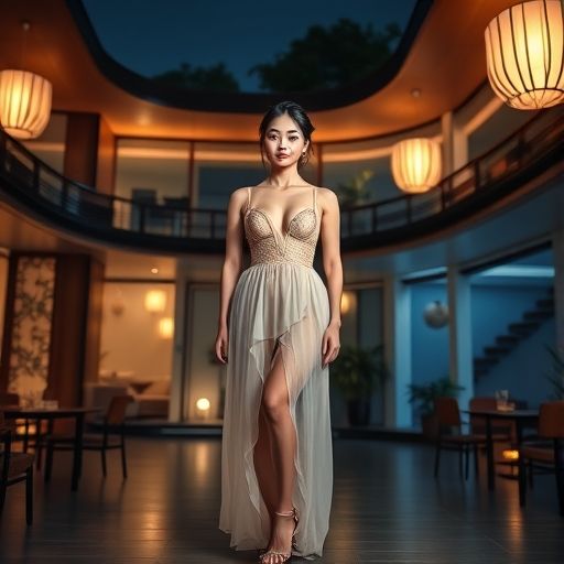 夜晚的茶室，窗外灯火阑珊，氛围治愈