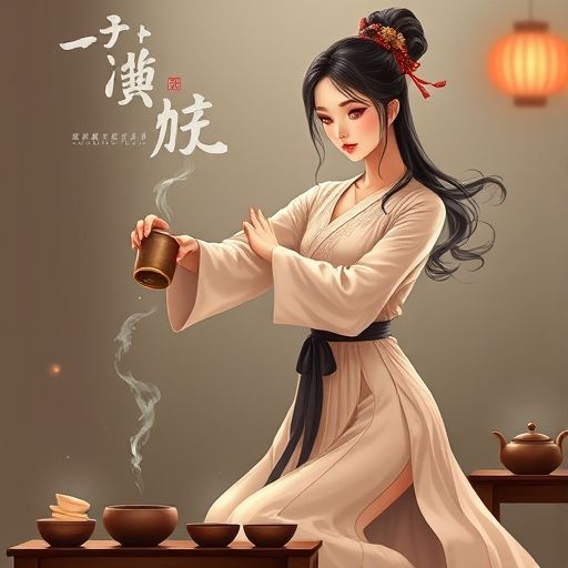 茶艺师优雅的泡茶表演