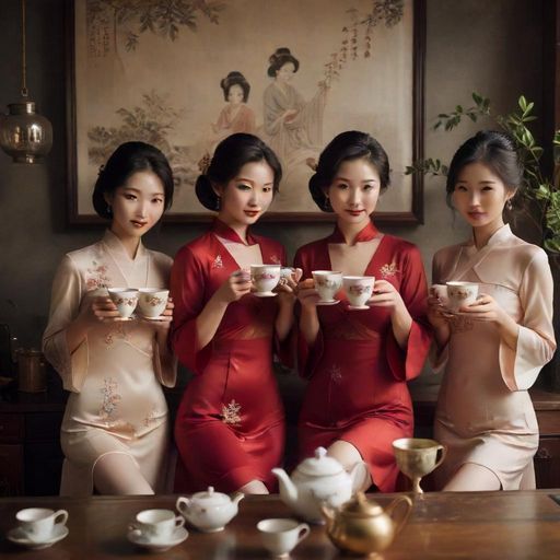 茶友们在品茶会上的合影留念