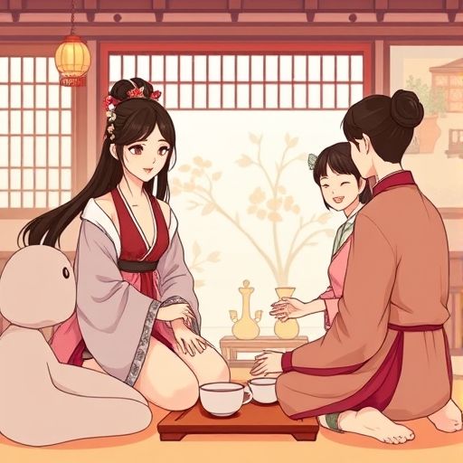 茶艺师耐心教学的温馨画面
