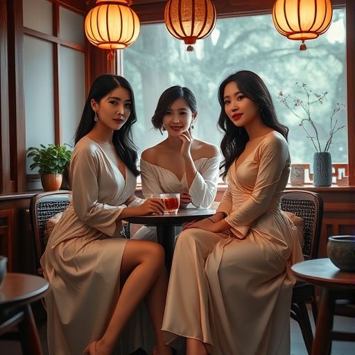 茶肆内多人品茶场景