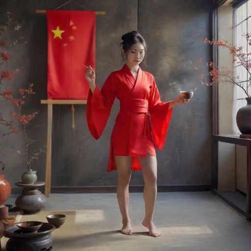 年轻人记录茶艺的短视频拍摄