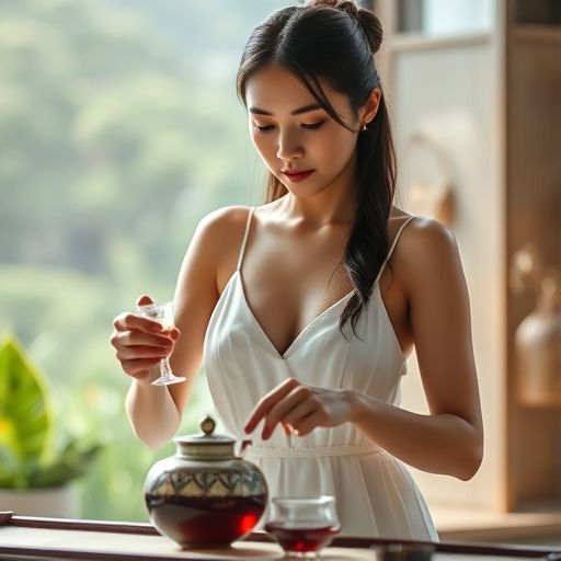 茶艺师优雅泡茶场景