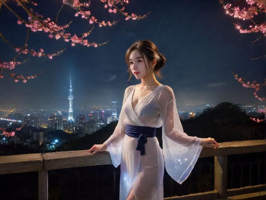 手机屏幕上显示着夜场资源搜索结果，背景是绚丽的城市夜景