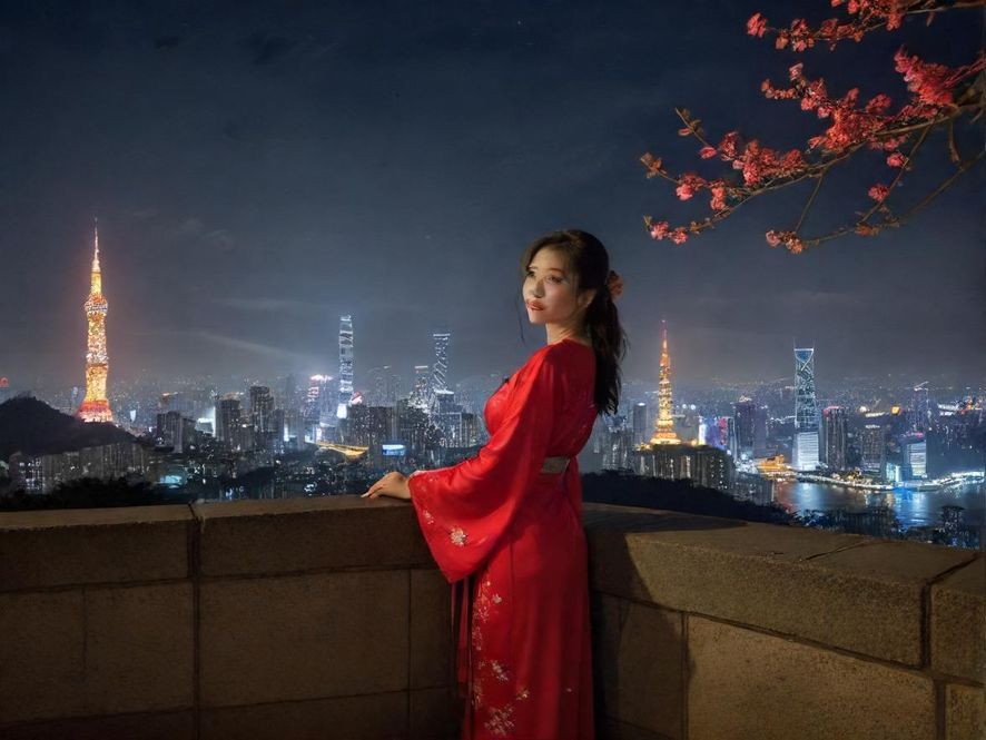 广州夜生活指南 俯视视角 霓虹都市 城市夜景