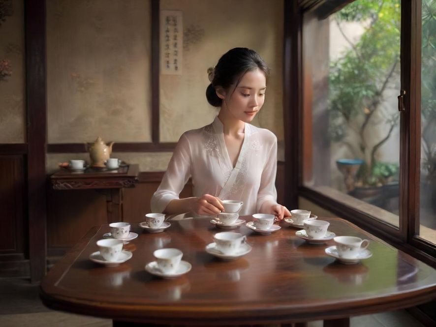 广州隐藏茶社茶桌温馨布置