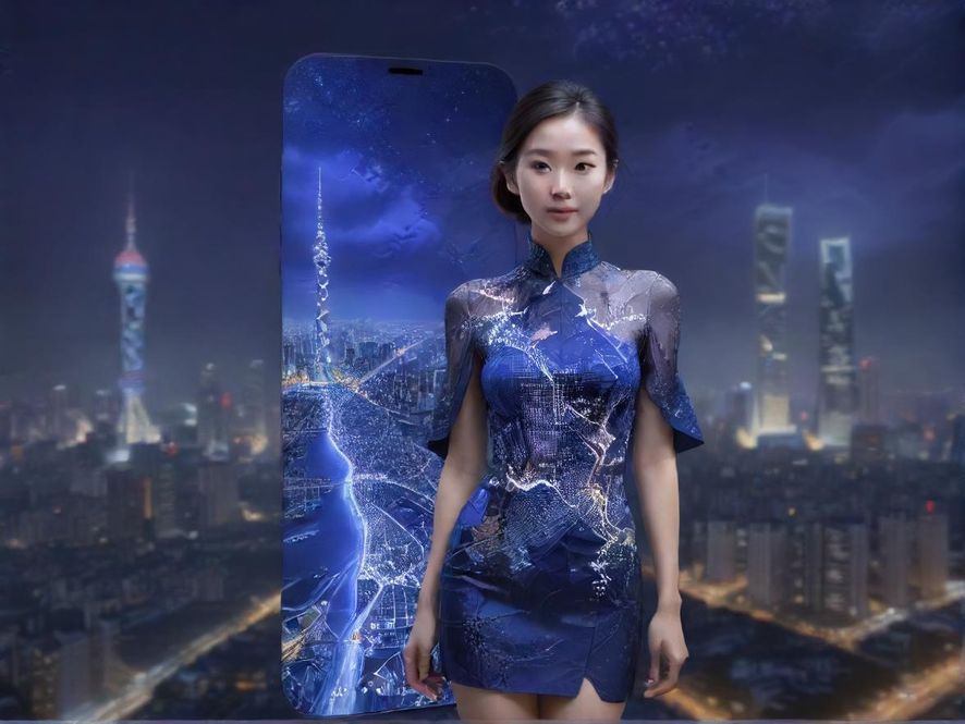 广州夜景地图上的app界面