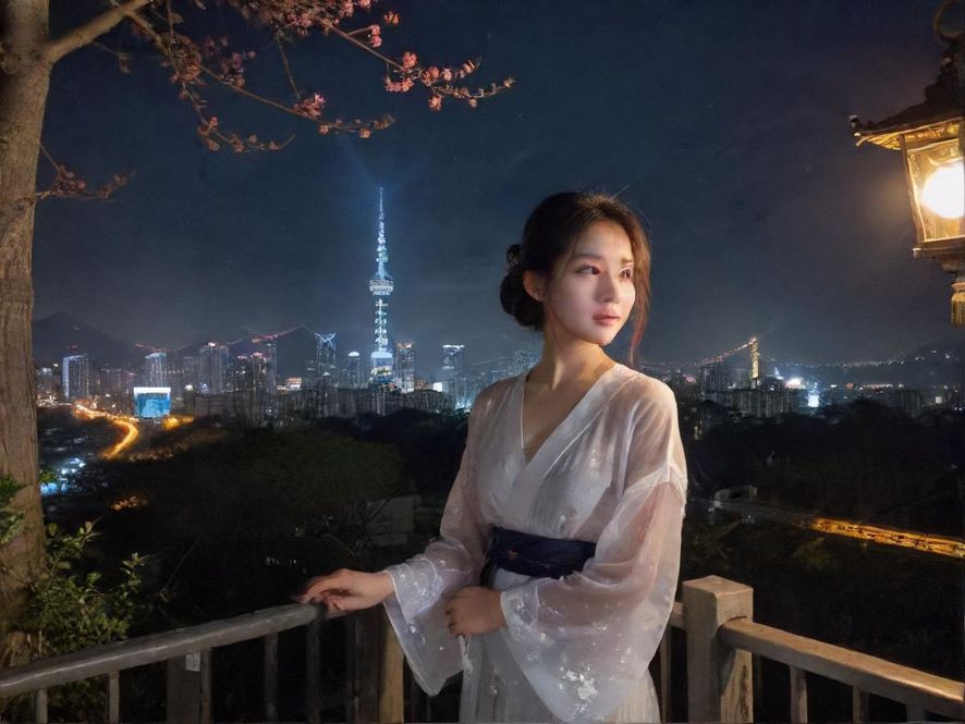 广州夜场会所的霓虹灯光夜景