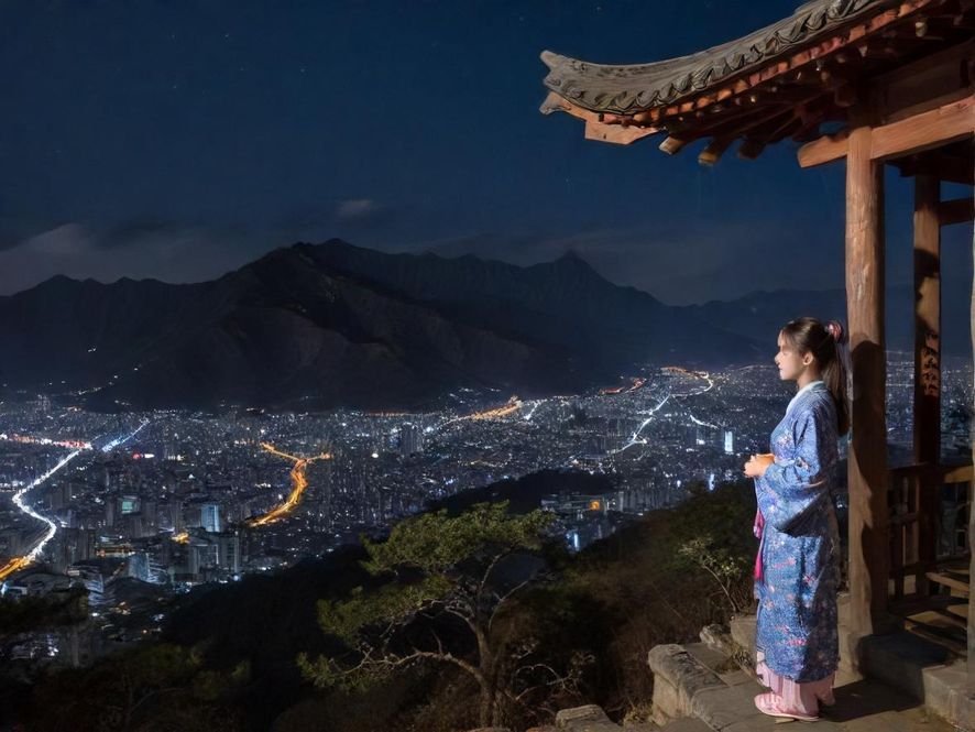 中山市夜景繁华街区