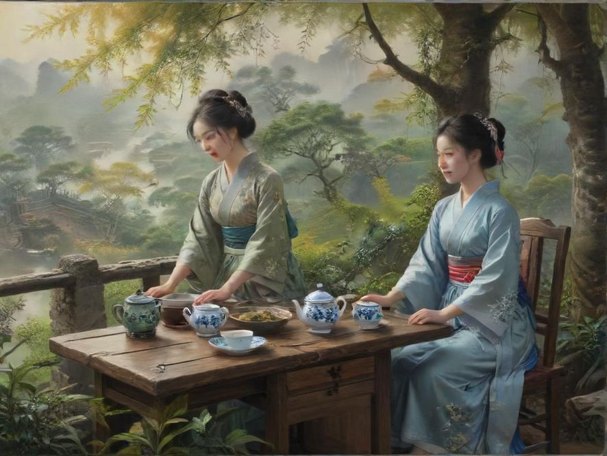 深圳悦来香品茶茶艺师表演场景