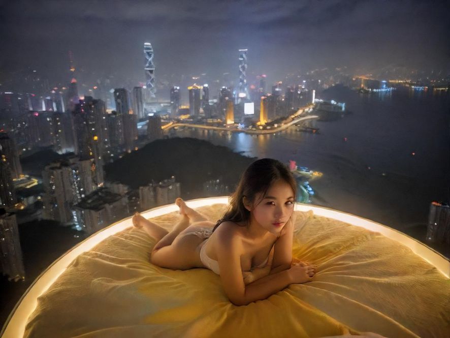 深圳夜晚休闲娱乐场所一角