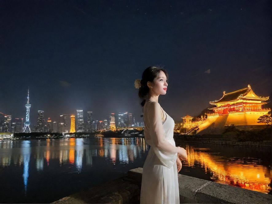 广州夜色下的休闲会所入口