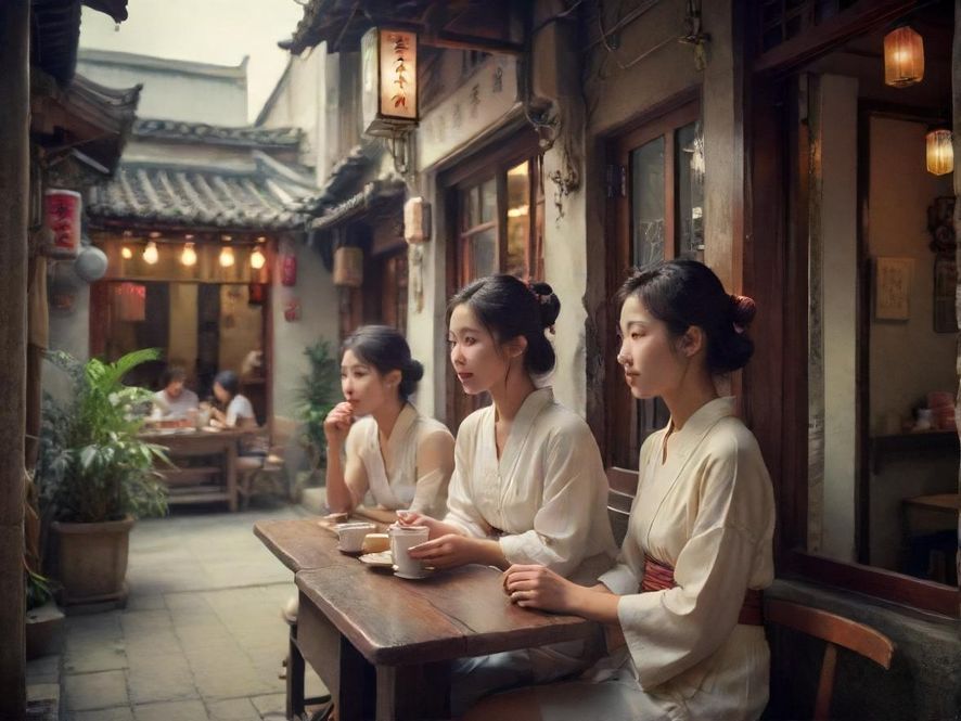深圳罗湖老街茶馆复古场景