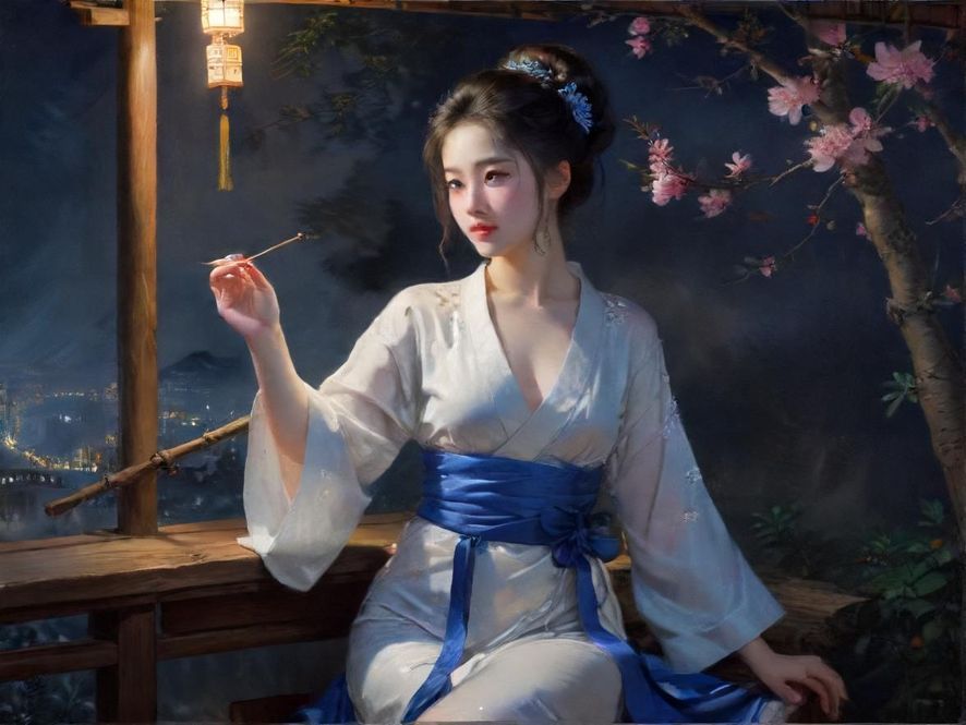 一个电脑屏幕上显示着类似论坛的搜索界面，模糊处理的文字和图片