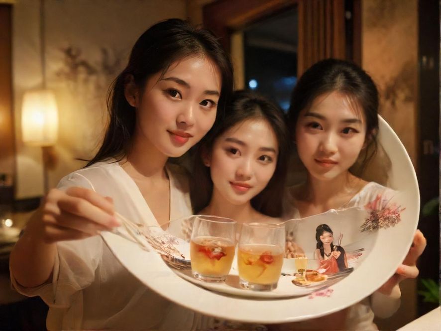一杯摆盘优雅的精致饮品特写，杯中饮品色彩丰富，充满创意与美感。