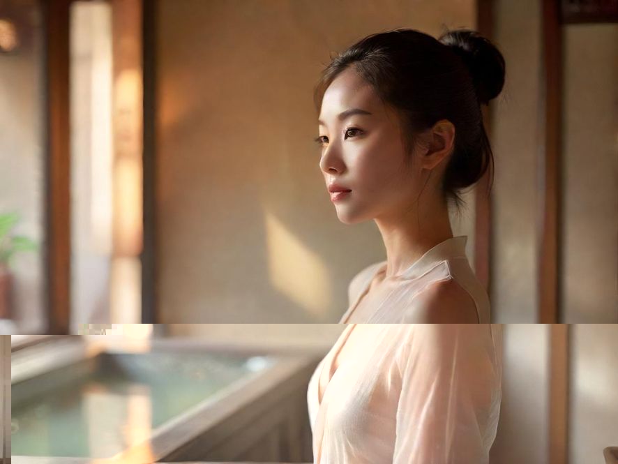 一位女性侧影在柔和光线中放松，氛围温暖宁静