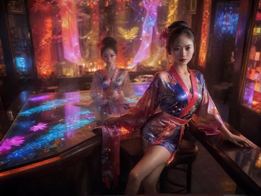 深圳夜场炫彩灯光场景