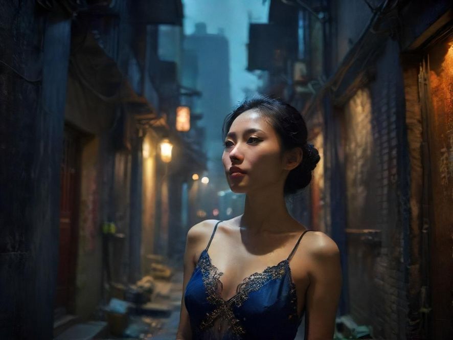 广州夜色下的神秘巷道，探索未知体验