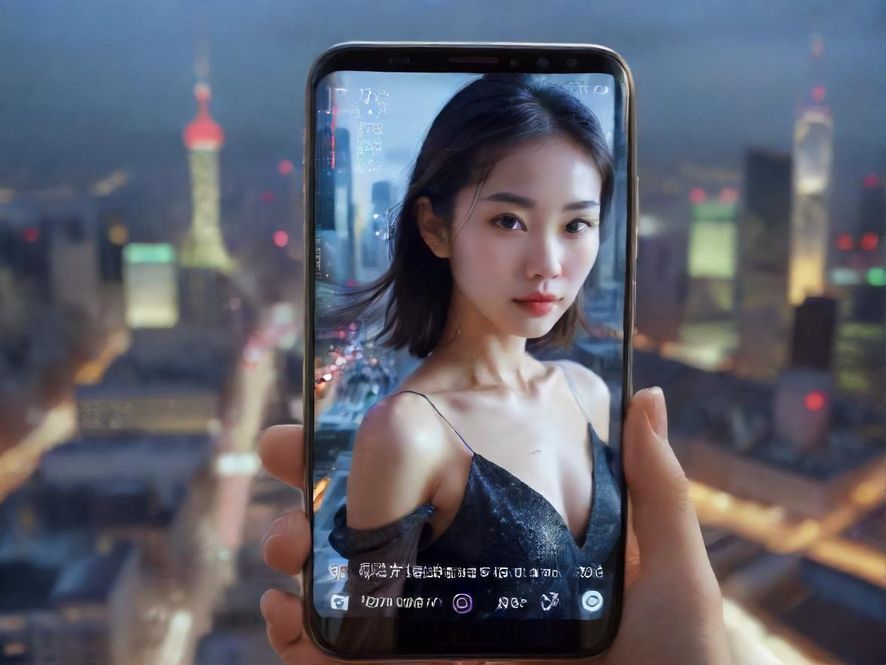 手机屏幕上显示的信息流，暗示信息获取