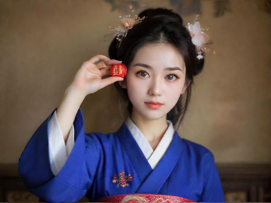 一位女性顾客闭着眼睛，面部表情放松而愉悦，柔和的光线打在她脸上，享受着专业的按摩服务。