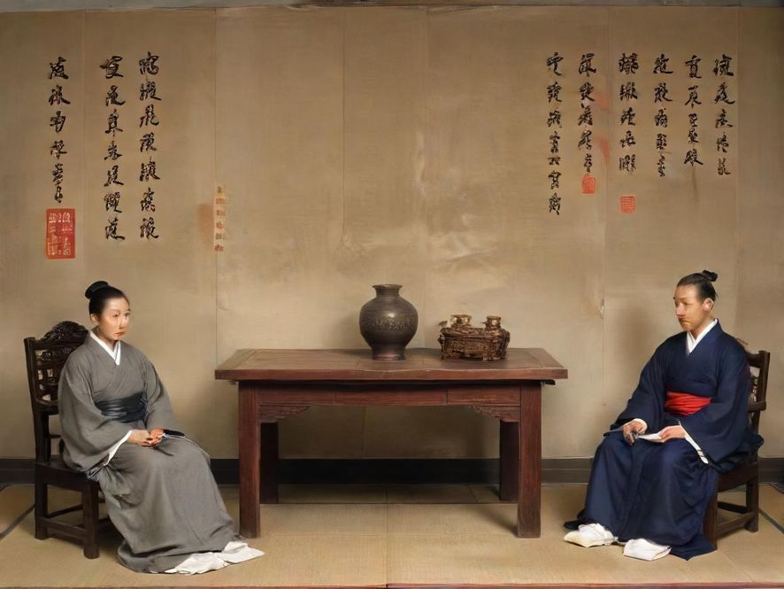 几个年轻人在一家充满活力的咖啡馆里，边喝咖啡边热烈地讨论着手机上的娱乐内容，笑容灿烂。